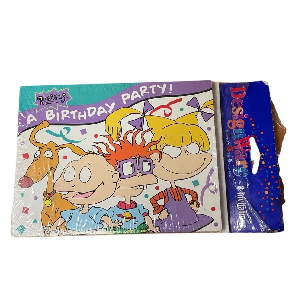 Vintage Rugrats Nickelodeon birthday invite cards set of 8